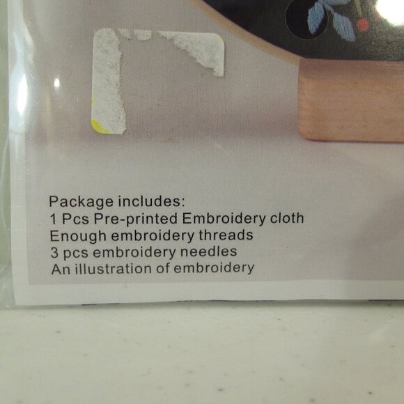 DIY Embroidery Art Kit Dark Navy Dragonfly Florals New - Picture 4 of 10